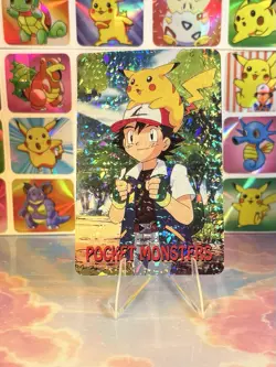 Pikachu Pokemon Vintage Playing Poker Card Charizard Nintendo - Prism Holo Back - Image 5