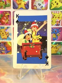 Pikachu Pokemon Vintage Playing Poker Card Charizard Nintendo - Prism Holo Back - Image 1