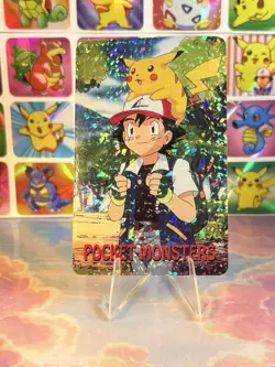 Pikachu Pokemon Vintage Playing Poker Card Charizard Nintendo - Prism Holo Back - Image 5