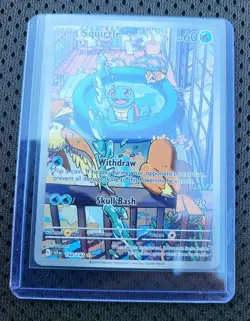 Pokemon TCG Stellar Crown Squirtle Full Art Illustration Card 148/142 NM - Image 1