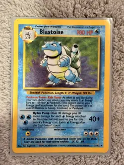 Pokemon Blastoise Base Set Holo Rare Card 2/102 1999 Wizards of the Coast - Image 1