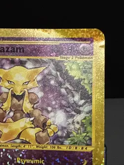 Pokemon Card Alakazam 1/12 Jumbo Reverse Holo Box Topper Played - Image 2