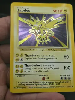 Pokemon TCG Zapdos 16/102 Holo Rare Card 1999 WOTC Unlimited Base Set - Image 4