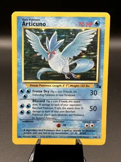 Pokemon TCG Articuno Fossil Holo Rare Card 2/62 LP/MP - Image 1
