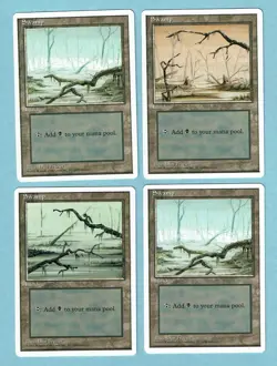 MTG 4x (NM) SWAMP Lands 4th Edition Magic the Gathering Wizards of the Coast - Image 1