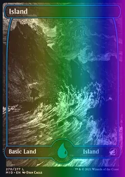 MTG Magic the Gathering Island (270/553) Innistrad Midnight Hunt LP FOIL - Image 1