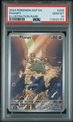 PSA 10 Gem Mint Phanpy Illustration Rare Pokemon Surging Sparks 2024 - Image 1
