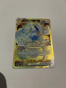 Pokemon Lugia v Star TCG Secret Ultra Rare Gold/Silver Tempest 211/195 - Image 1