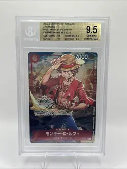 Monkey D. Luffy P-001 Japanese ONE PIECE Championship Set Promo BGS 9.5 - Image 1