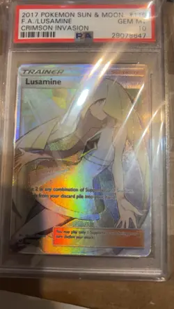 Pokemon Lusamine Trainer Full Art Holo Card 110/111 Crimson Invasion TCG - Image 1