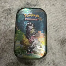 Pokemon Crown Zenith Mini Tin Marnie Sealed 2 Packs 1 Sticker Sheet 1 Art Card - Image 1
