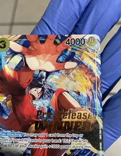 One Piece Card Game Monkey.D.Luffy Pre-Release Winner Promo P-036 NM Grail - Image 3