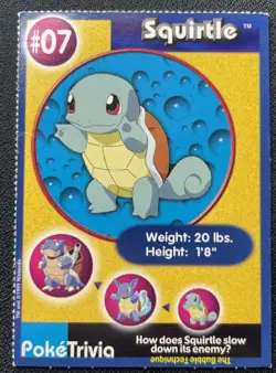 Squirtle #07 Poke Trivia Burger King Pokemon Card 1999 Nintendo MP/DMG - Image 1