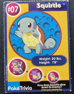 Squirtle #07 Poke Trivia Burger King Pokemon Card 1999 Nintendo HP/DMG - Image 1