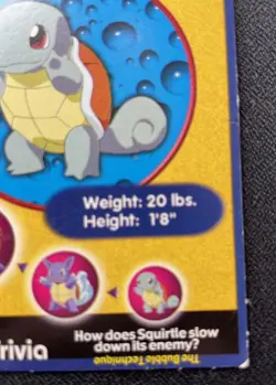 Squirtle #07 Poke Trivia Burger King Pokemon Card 1999 Nintendo HP/DMG - Image 4