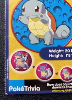 Squirtle #07 Poke Trivia Burger King Pokemon Card 1999 Nintendo HP/DMG - Image 5