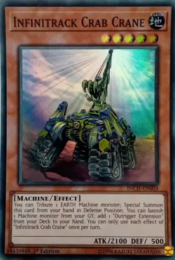INCH-EN003 INFINITRACK CRAB CRANE SUPER RARE 1ST EDITION YuGiOh CARD - Image 1