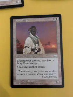 Peacekeeper. Summon Old Vintage. Weatherlight Magic the Gathering Card. - Image 1