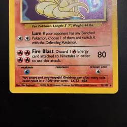 Ninetales 12/102 Holo 1999 Base Set Pokemon Card TCG LP - Image 3