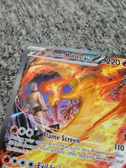 Pokemon TCG Team Rockets Moltres EX Holo Card 229/182 Sir Destined Rivals - Image 2