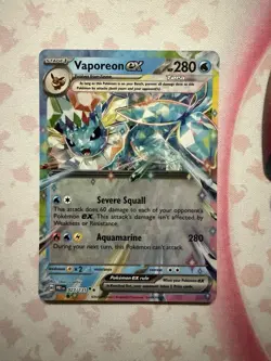 Pokemon TCG Vaporeon EX Prismatic Evolutions Double Rare Holo Card 023/131 - Image 1