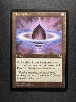 Rare Lotus Petal MTG Near Mint NM Condition Tempest Artifact Card - Image 1
