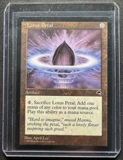 Rare Lotus Petal MTG Near Mint NM Condition Tempest Artifact Card - Image 2