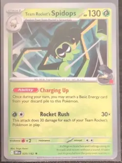 Team Rocket's Spidops 20/182 Pokemon TCG Card Destined Rivals Holo Rare NM - Image 3