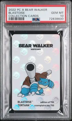 2022 POKEMON CENTER X BEAR WALKER COLL CARDS Blastoise PSA 10 - Image 1