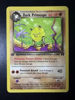 Dark Primeape 43/82 1st Edition Team Rocket WOTC Pokemon Card - MP+ - Image 1