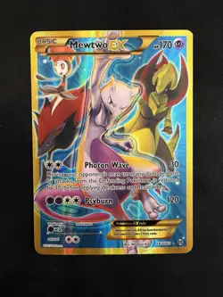Pokemon Mewtwo EX TCG Full Art Secret Rare Card XY Breakthrough 2015 163/162 - Image 1