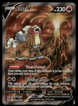 Pokemon Cards Entei V GG36/GG70 Crown Zenith Galarian Gallery Holo Rare V NM - Image 1