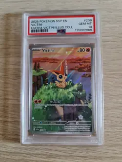 PSA 10 Victini SVP 208 Illustration Rare Promo Pokemon Card - Image 1