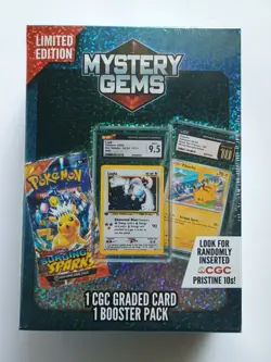 Pokemon Mystery Gems 1 CGC Graded Card And 1 Random Booster Pack New - Image 1