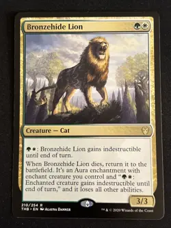 1x Bronzehide Lion (210) Theros Beyond Death LP MTG Magic the Gathering x1 MKE - Image 1