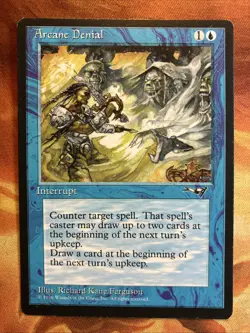 MTG 3 x Arcane Denial (2 x Swords, 1 x Axe) Alliances Moderately Played Blue!!! - Image 2