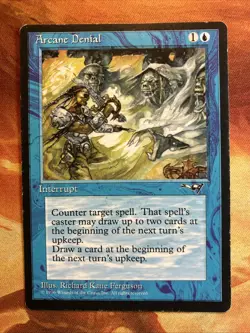 MTG 3 x Arcane Denial (2 x Swords, 1 x Axe) Alliances Moderately Played Blue!!! - Image 4