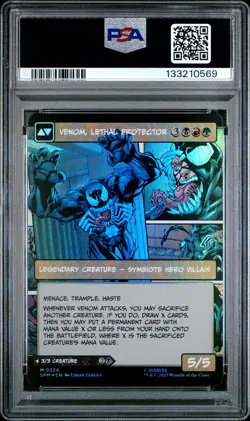 2025 MTG MARVEL'S SPIDER-MAN #0224 EDDIE BROCK/VENOM, LETHAL PROTECTOR PSA 10 - Image 2