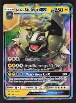 Alolan Golem GX 34/111 Pokemon TCG SM - Crimson Invasion MP - Image 1