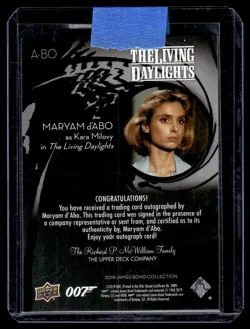 2019 UD Upper Deck James Bond Collection Autograph Maryam D'Abo as Kara Milovy - Image 2