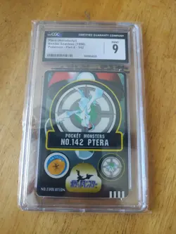 Ptera (Aerodactyl) Bandai Sealdass 1998 Pokemon Part 4- 142 CGC 9 Pop 1!! - Image 1