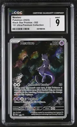 2023 Pokemon Black Star Promos Mewtwo 151 Ultra-Premium Collection CGC 9 #052 - Image 1