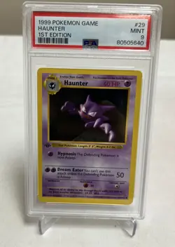 1st Edition Shadowless Haunter 29/102 Base Set Pokemon Card PSA 9 Mint - Image 1