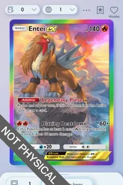 Pokemon TCG POCKET - Entei Rainbow Rare 2⭐, Secluded Springs, English - Image 1
