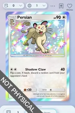 Pokemon TCG POCKET - Persian Shiny 1⭐, Mega-Rising, English - Image 1