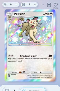 Pokemon TCG POCKET - Persian Shiny 1⭐, Mega-Rising, English - Image 3