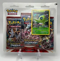 (402841) Pokemon XY Breakthrough Booster Celebi 3-Pack Blister - Factory Sealed - Image 1