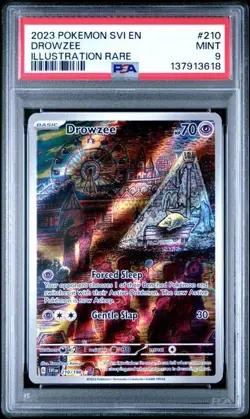 Drowzee 210/198 Illustration Rare Pokemon Scarlet & Violet Base Set PSA 9 MINT - Image 1