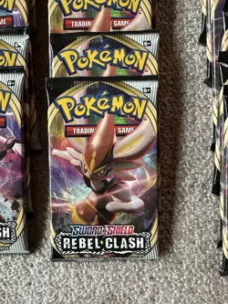 Pokemon TCG Sword and Shield Rebel Clash Sealed Booster Packs Lot Of 30 Packs - Image 3