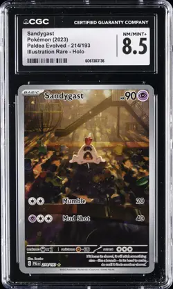 2023 POKEMON PALDEA EVOLVED #214 SANDYGAST ILLUSTRATION RARE HOLO CGC 8.5 - Image 1